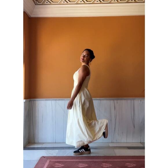 RONNY KOBO Yellow 100% Cotton Sleeveless Corset Midi Dress size 6 - Picture 14 of 16